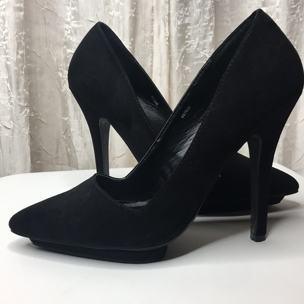 Charlotte Russe Black Suede Heels